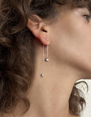 Gota Earrings - SIlver long front and back post earrings